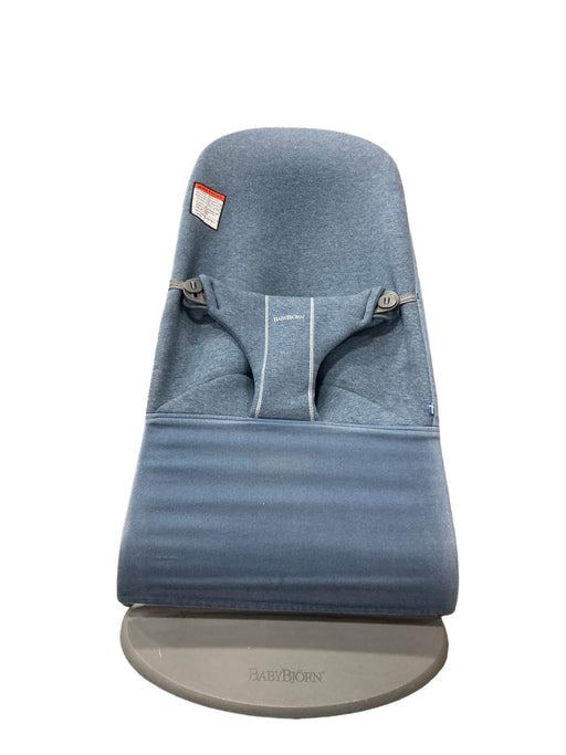 used BabyBjorn Bouncer Balance, SUEDE BLUE, Light Gray Frame