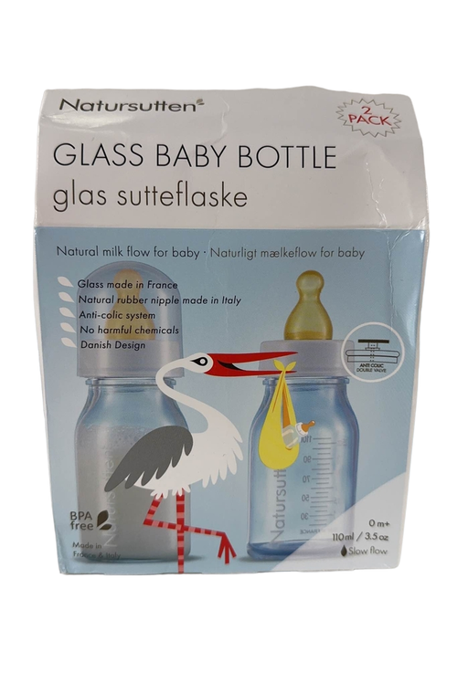 used Natursutten 2-pack Glass Baby Bottles, 3.7 Oz