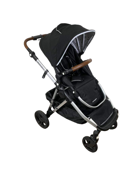 used Mockingbird Single to Double Stroller, 2023, Silver with Penny Leather, Watercolor Drops, Black