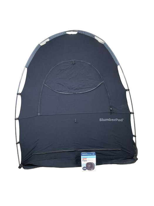 used SlumberPod 3.0 Sleep Canopy with Fan, Black with Gray Accents