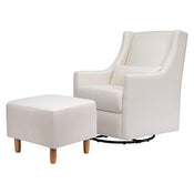 used Babyletto Toco Swivel Glider And Ottoman, Cream Eco-Preformance Fabric