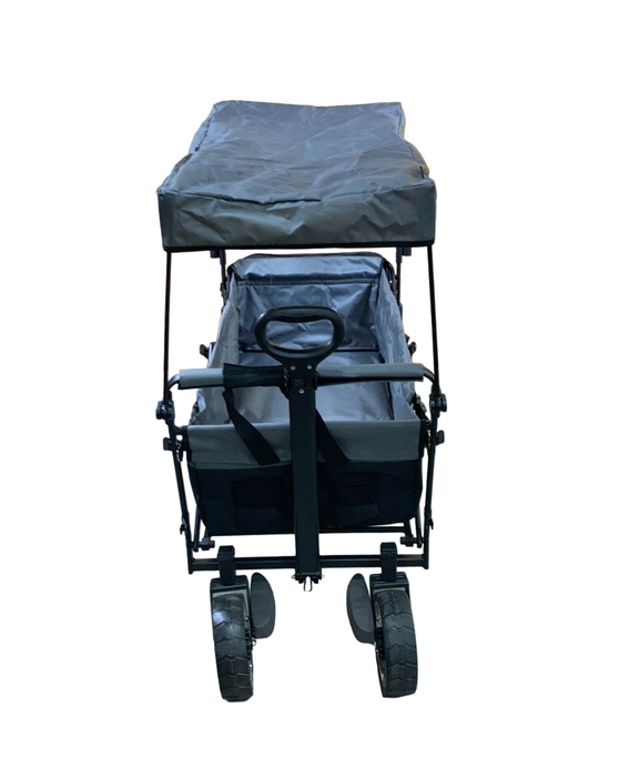 secondhand Wonderfold S4 Push & Pull Premium Utility Folding Wagon with Canopy, Black, S Series