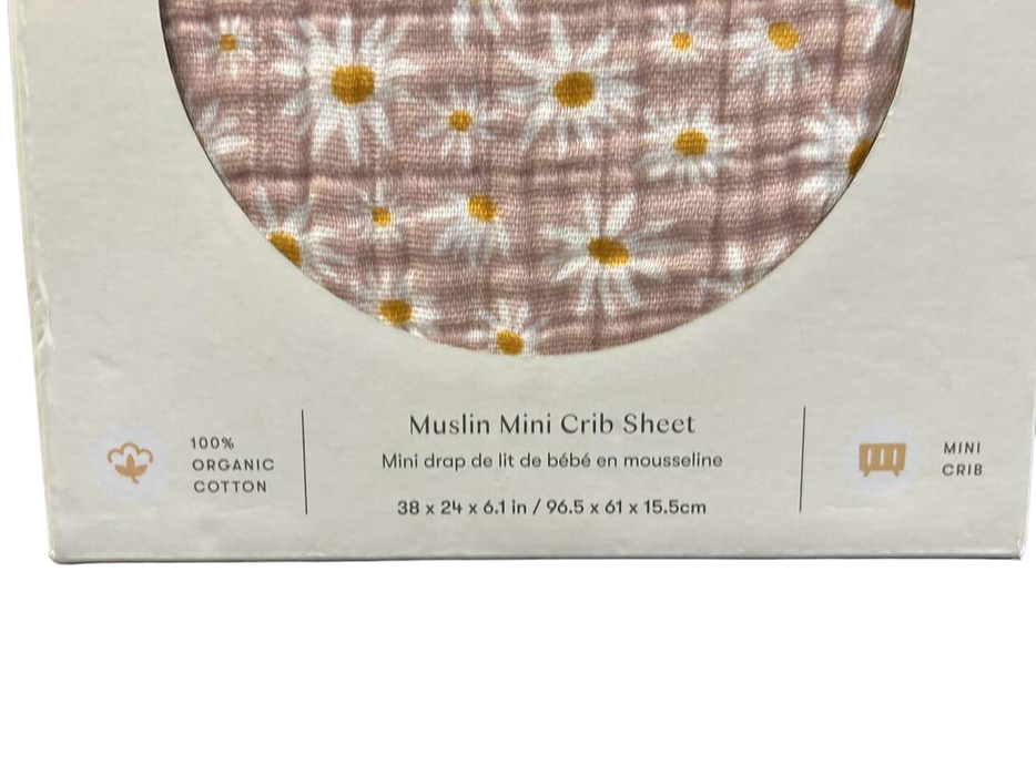 secondhand Babyletto Muslin Mini Crib Sheet, Daisy