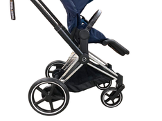 used Cybex E-PRIAM Electric Stroller, 2021, Matt Black, Indigo Blue