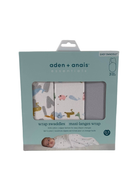 used Aden + Anais Essentials Easy Wrap Swaddle, 3 Pack, 0-3 Months, Alphabet Animals