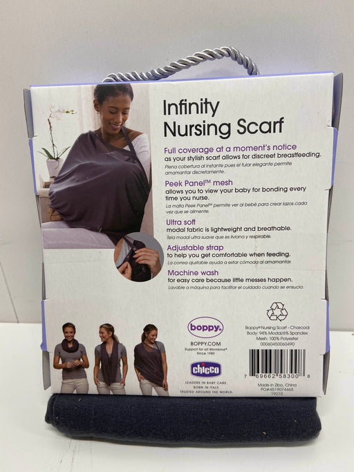 secondhand Boppy Infinity Nursing Scarf, Charcoal