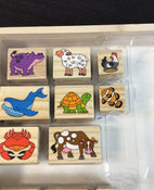 secondhand Melissa & Doug Wooden Stamp Set