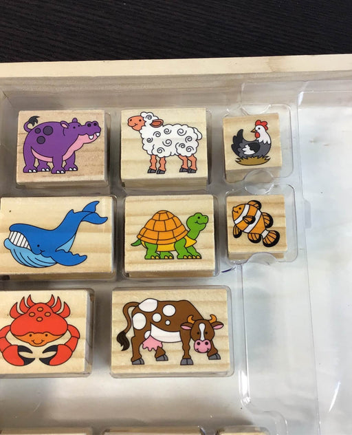 secondhand Melissa & Doug Wooden Stamp Set