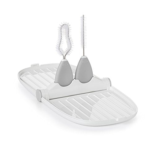 used OXO Tot Breast Pump Parts Drying Rack with Detail Brushes