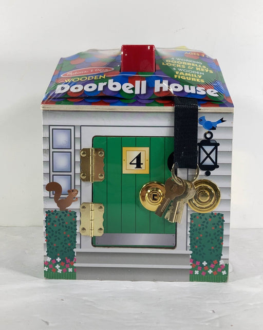 used Melissa & Doug Take-Along Wooden Doorbell Dollhouse