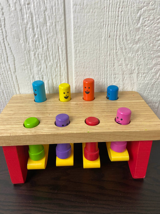 secondhand Melissa & Doug Deluxe Pounding Bench Wooden Toy With Mallet