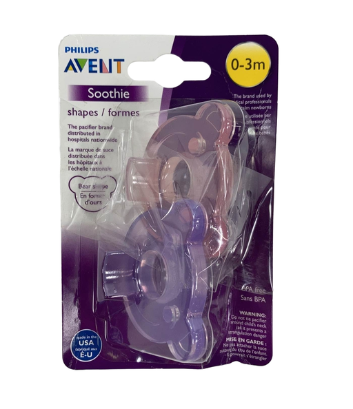 used Philips Avent Soothie Pacifiers, 0-3 Months, 2-Pack, teddy bear