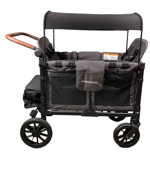 secondhand Wonderfold W4 Luxe Quad Stroller Wagon, 2023, Volcanic Black