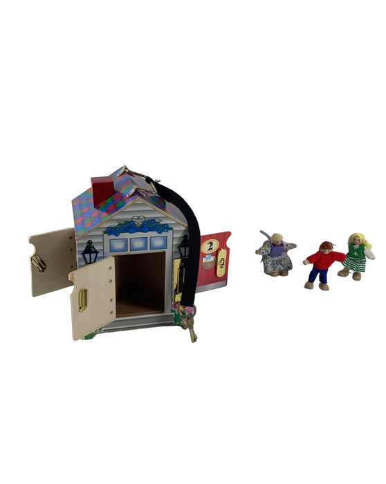 used Melissa & Doug Take-Along Wooden Doorbell Dollhouse