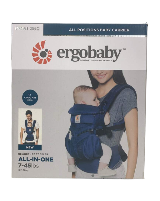 used Ergobaby Omni 360 Cotton Baby Carrier, Midnight Blue