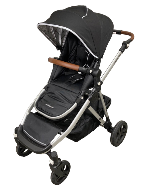 used Mockingbird Single to Double Stroller, 2022, Silver with Penny Leather, Windowpane, Black