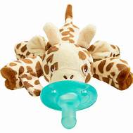 used Philips Avent Soothie Snuggle Pacifier Holder, Giraffe