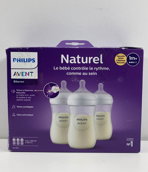 secondhand Philips Avent Natural Baby Bottles, 9oz, 3-Pack, Clear