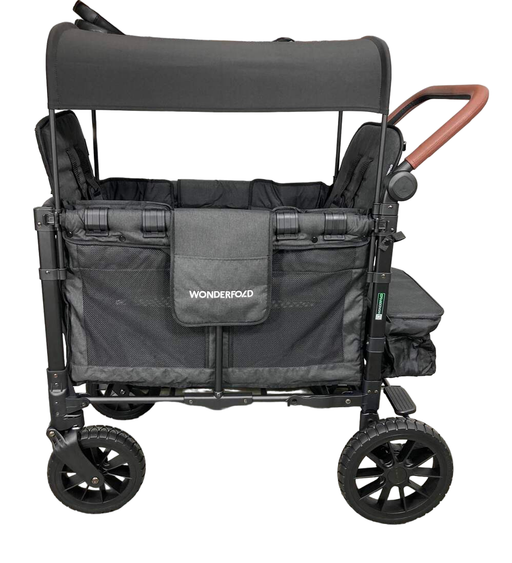 secondhand Wonderfold W2 Luxe Multifunctional Double Stroller Wagon, 2023, Volcanic Black