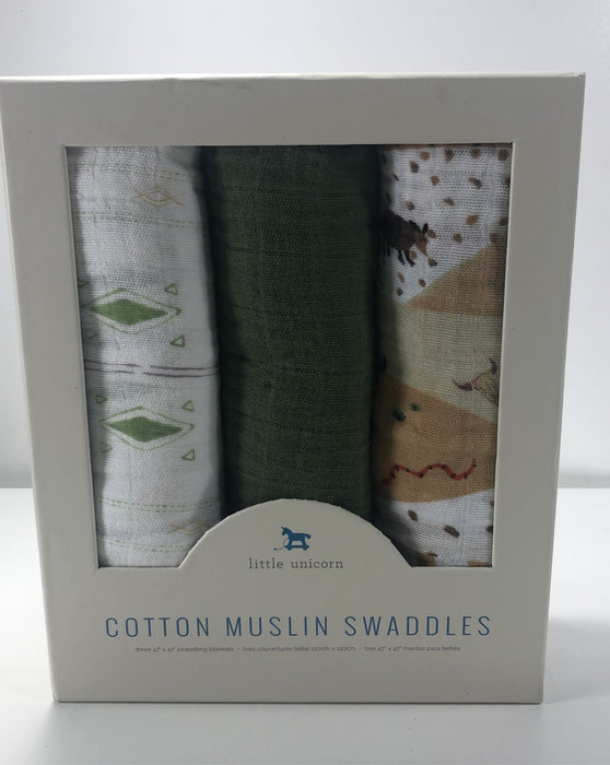 used Little Unicorn Cotton Muslin Swaddles 3-Pack, Desert Hills