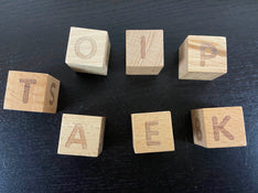 secondhand Spelling Board With Alphabet Blocks And Picture Word Cards