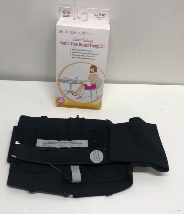 secondhand Simple Wishes Hands Free Pumping Bra, Black Large to Plus