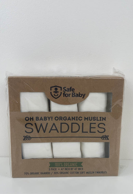 used Safe For Baby Oh Baby! Organic Muslin Swaddles 3 Pack