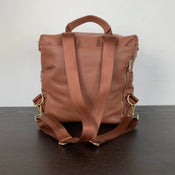 secondhand WYN Vegan Leather Diaper Bag Backpack, Brown