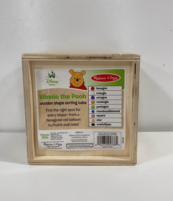 Melissa & Doug Winnie The Pooh Wooden Shape Sorting Cube