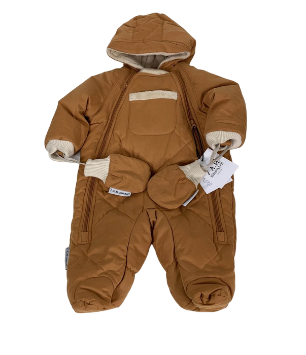 used 7 A.M. Enfant Benji Snowsuit Bebe, 3-6m, Cognac