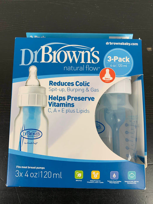 used Dr. Brown’s Original Baby Bottles, 4oz, 3 Pack