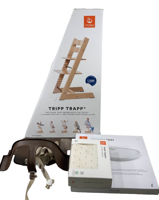 secondhand Stokke Tripp Trapp Complete High Chair, Walnut, Wheat Cream