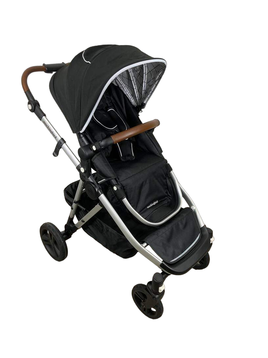 used Mockingbird Single to Double Stroller, 2022, Silver with Penny Leather, Windowpane, Black