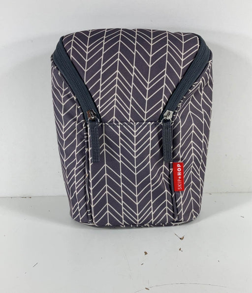 used Skip Hop Grab And Go Double Bottle Bag, Gray Feather