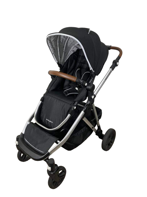 secondhand Mockingbird Single to Double Stroller, 2021, Silver with Penny Leather, Watercolor Drops, Black