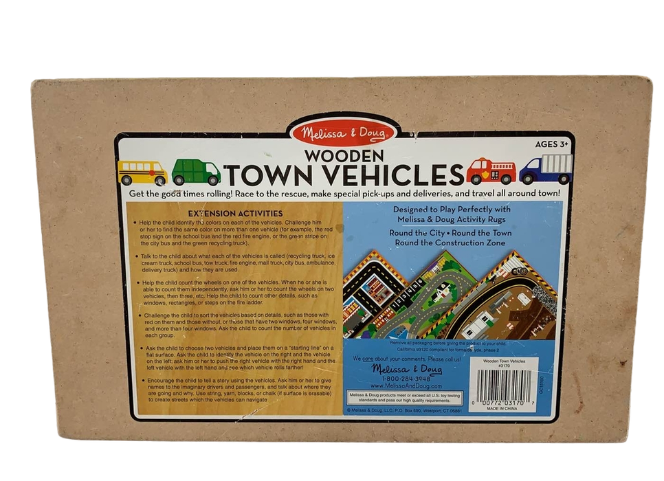 secondhand Melissa & Doug Wooden Town Vehicles