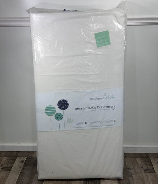 used Naturepedic Classic 150 Seamless 2-stage Organic Baby & Toddler Mattress