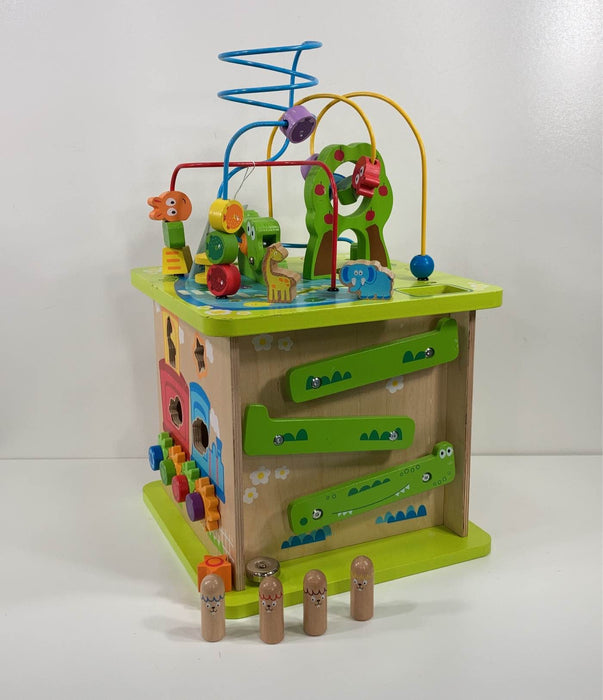 used Hape Country Critters Wooden Activity Cube