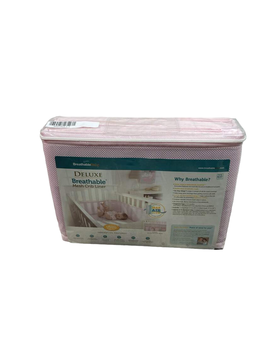 secondhand Breathable Baby Mesh Crib Liner, Pink