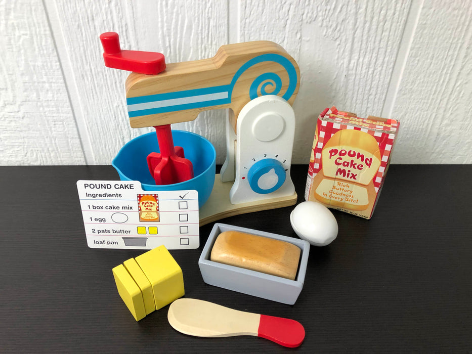 used Melissa & Doug Wooden Make-A-Cake Mixer Set