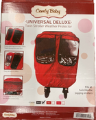 used Comfy Baby Universal Deluxe Twin Stroller Weather Protector, Black