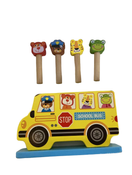 secondhand Woody Treasures Wooden Pop Up Toy, School Bus