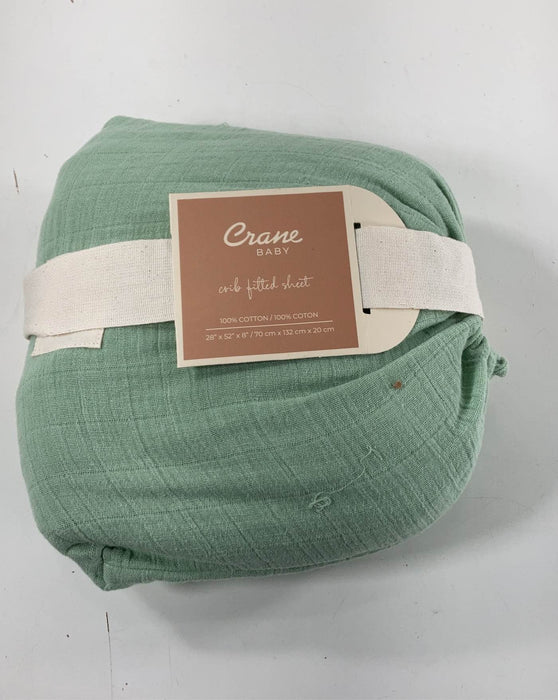 used Crane Baby Crib Fitted Sheet, Evergreen