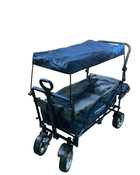 used Wonderfold S4 Push & Pull Premium Utility Folding Wagon with Canopy, S Series, Navy