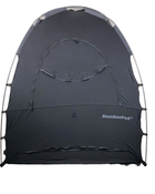 secondhand SlumberPod 3.0 Sleep Canopy with Fan, Black with Gray Accents