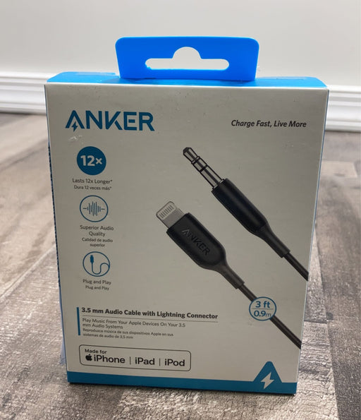 used Anker 3.5mm 3‘ Lightning Cable