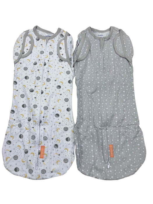 secondhand SwaddleMe Arms Free Convertible Pod, 2pk, Stars/Stars and Planets, Large (4-6 Months)