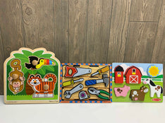 used BUNDLE Melissa & Doug Wooden Puzzles