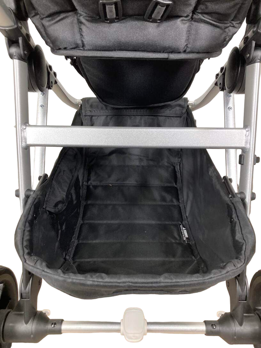 Mockingbird Single to Double Stroller, Silver with Penny Leather, 2022, Watercolor Drops, Black