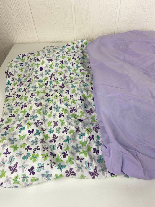 secondhand BUNDLE Fitted Crib Sheets, With Matching Changing Pad Cover